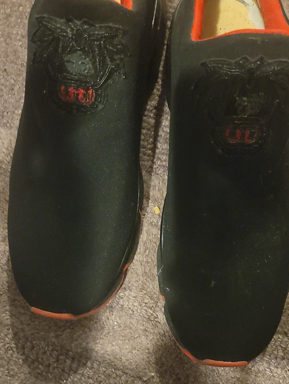 Men's Black Slip-On Loafers with Red Trim Louboutin Mens 12 no soles no box
